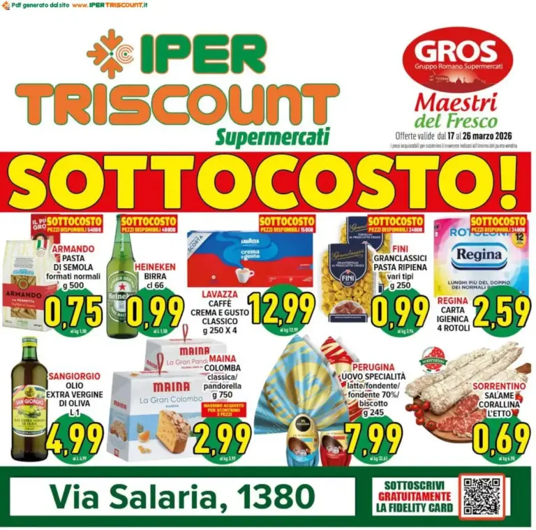 Ipertriscount volantino dal 17.03.2026 – Offerte Sottocosto Salaria da Martedì