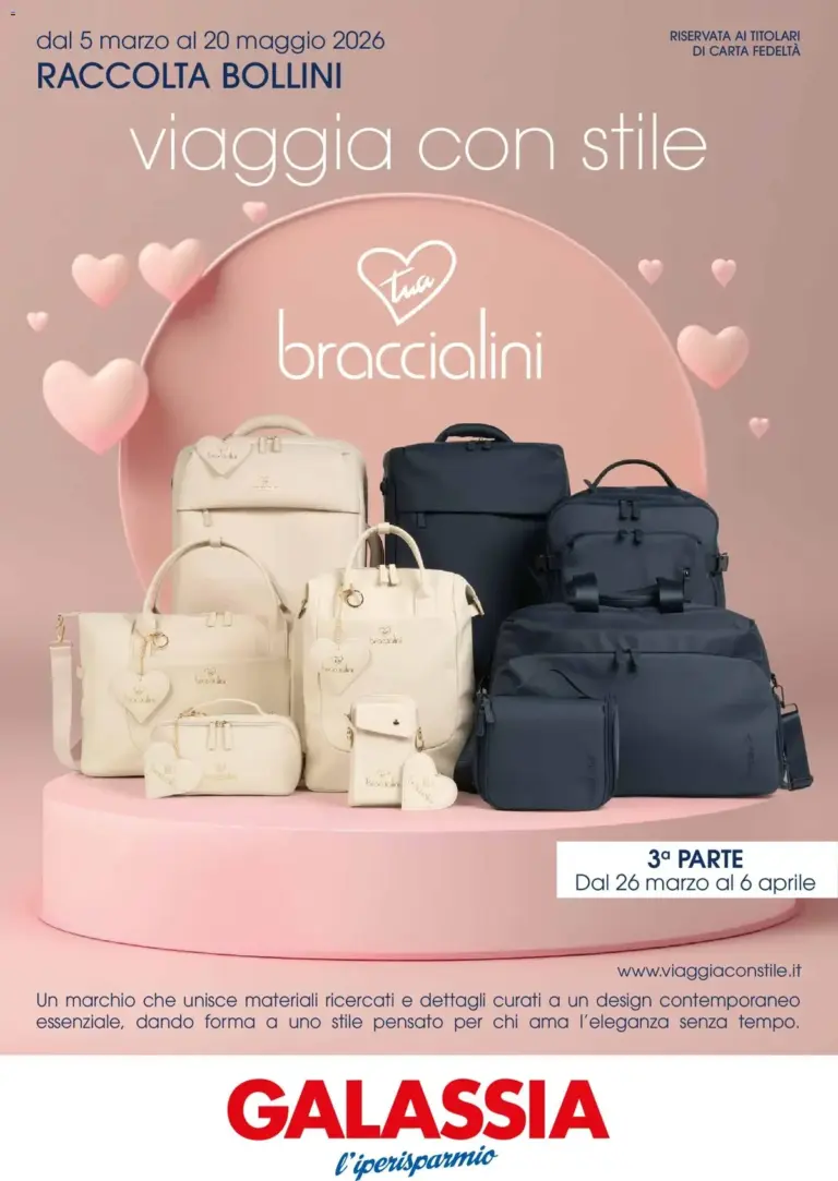 Galassia volantino dal 05.03.2026 – Raccolta Bollini: Viaggia con Stile da Giovedì