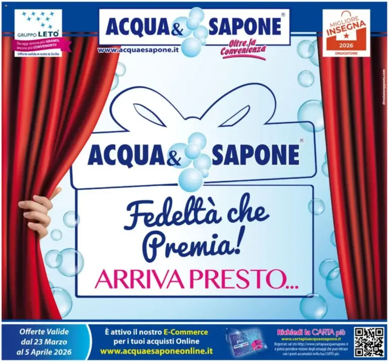 Acqua E Sapone volantino dal 23.03.2026 – Offerte Fedeltà da Lunedì