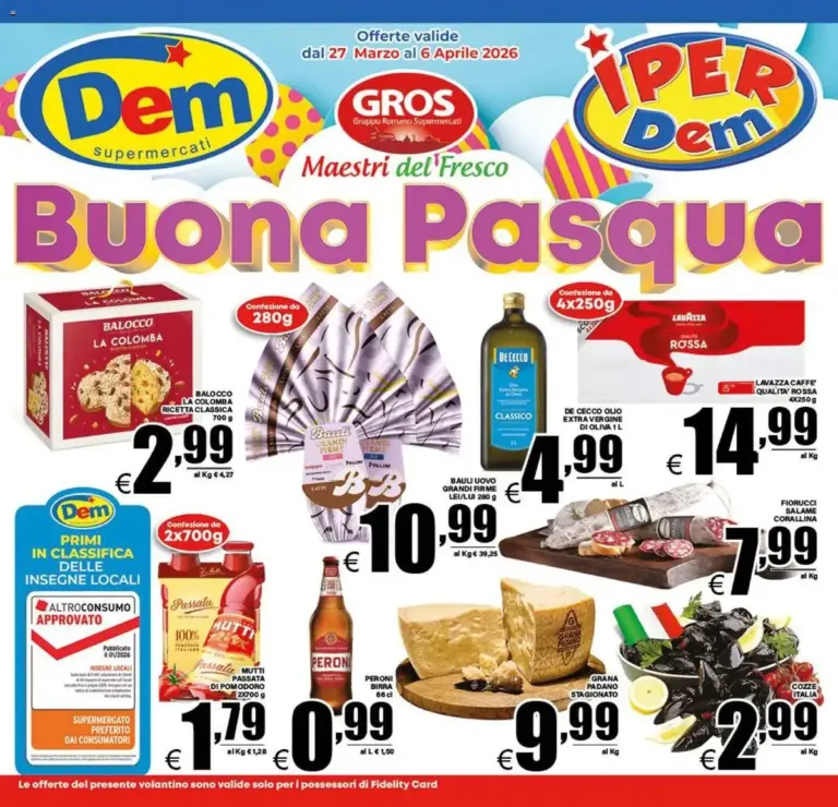 Dem volantino dal 27.03.2026 – Offerte Pasquali da Giovedì