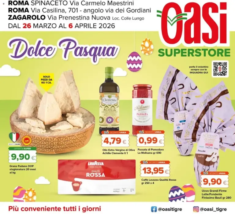Oasi volantino dal 26.03.2026 – Offerte Pasquali Superstore Roma da Giovedì