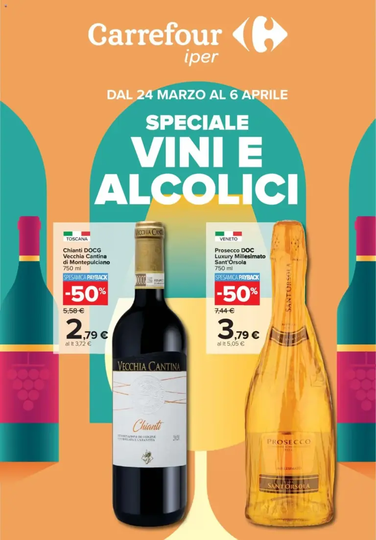 Carrefour volantino dal 24.03.2026 – Super Offerte Speciale Vini dal Martedì