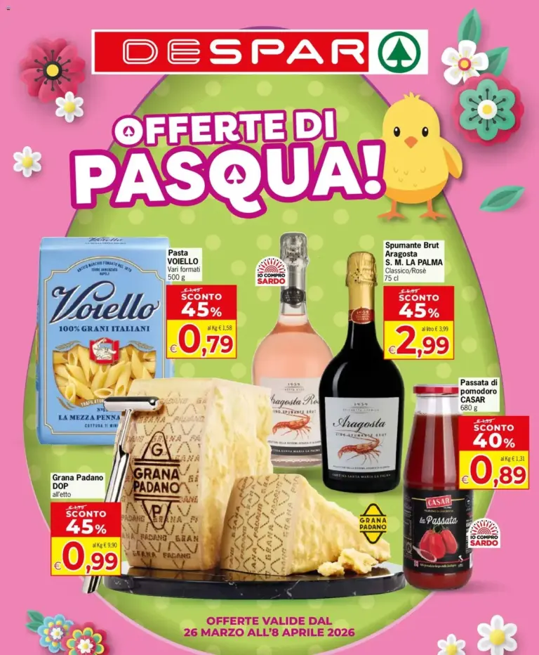 Despar volantino dal 26.03.2026 – Offerte Pasquali da Giovedì Express Sardegna