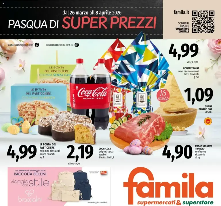 Famila volantino dal 26.03.2026 – Speciale Pasqua da Giovedì Superstore