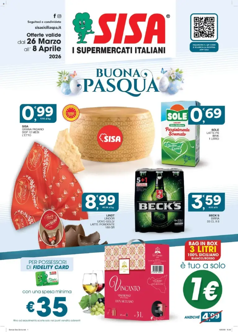 Sisa volantino dal 26.03.2026 – Super Offerte di Pasqua da Giovedì
