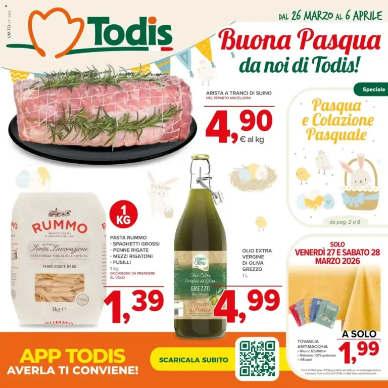Todis volantino dal 26.03.2026 – Offerte Speciali Toscana,Umbria da Giovedì