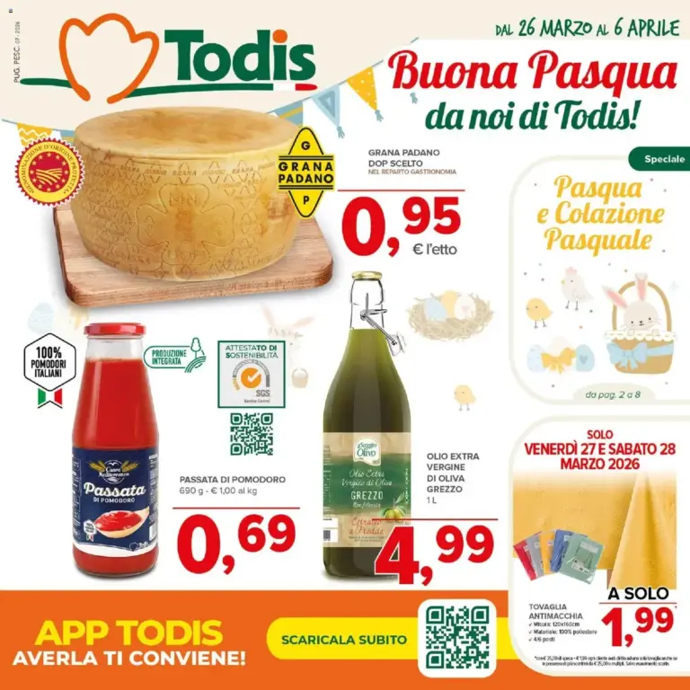 Todis volantino dal 26.03.2026 – Offerte Speciali dal Giovedì Basilicata,Puglia