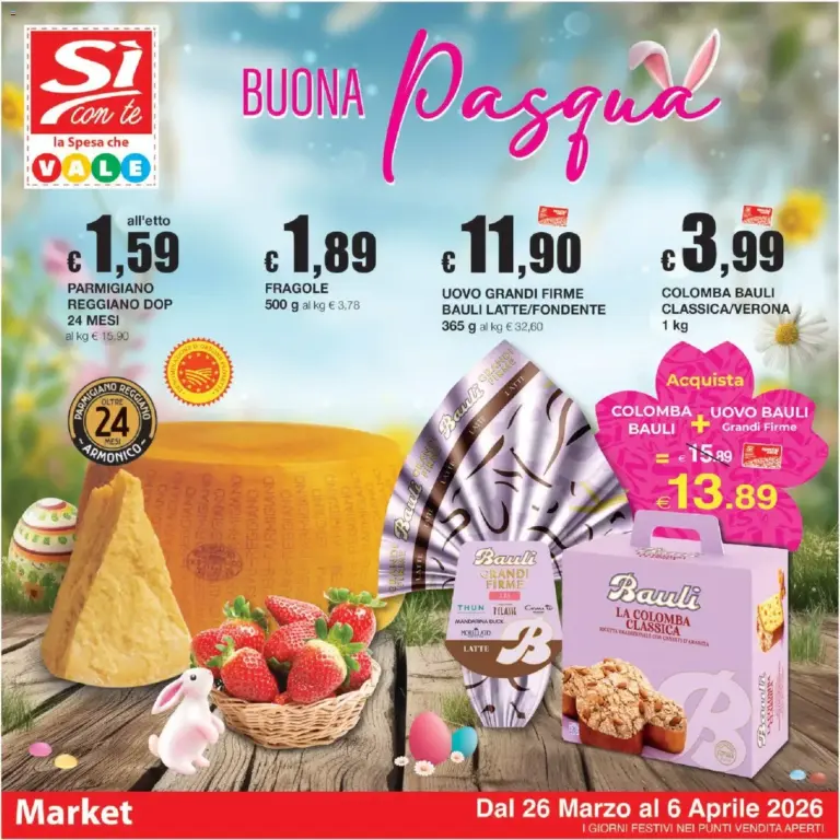 Si Con Te volantino dal 26.03.2026 – Offerte Pasquali Market da Giovedì