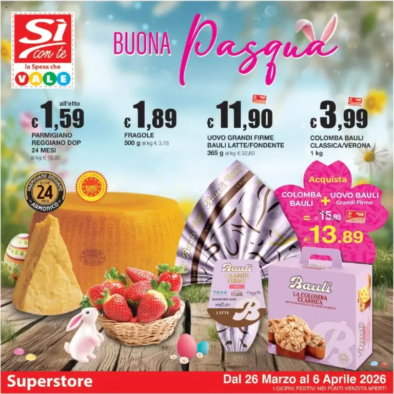 Si Con Te volantino dal 26.03.2026 – Offerte Pasquali Superstore da Giovedì