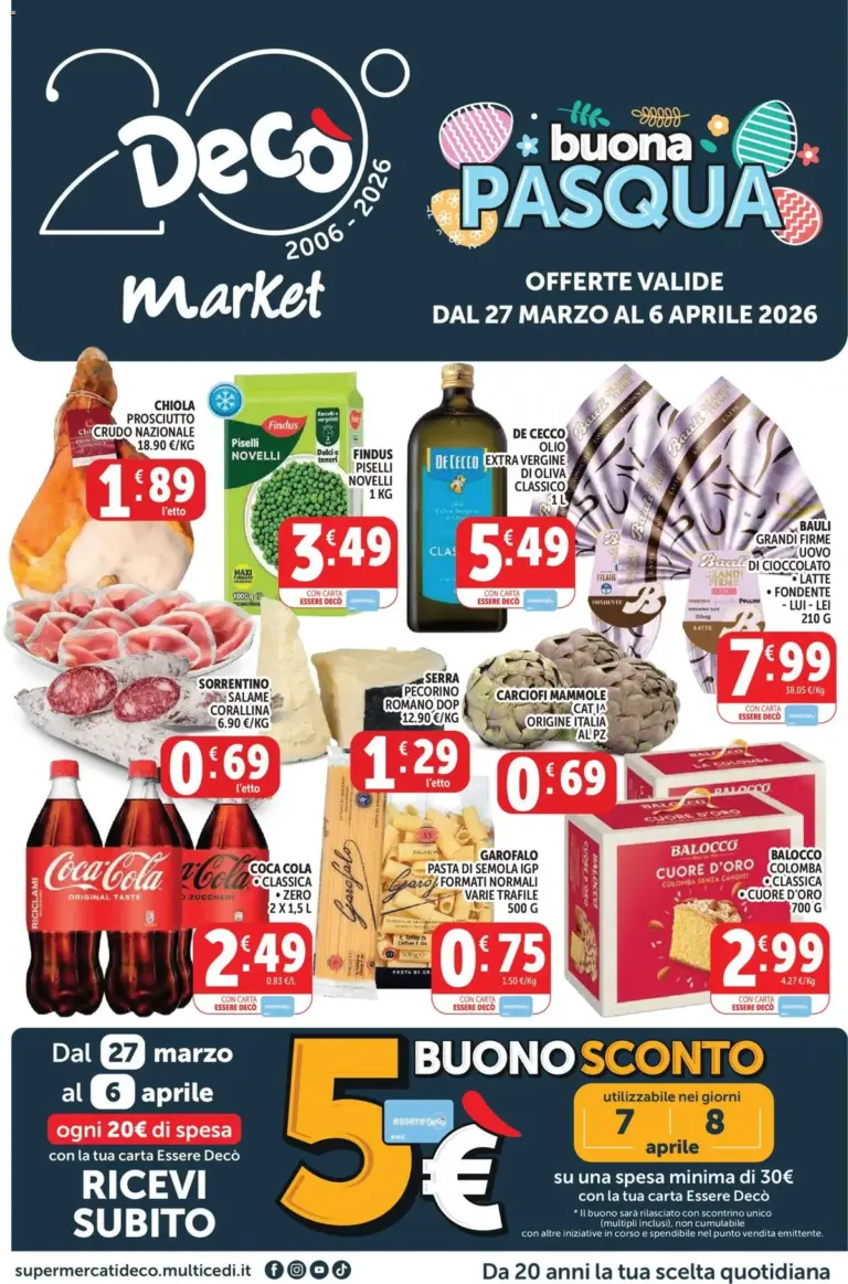 Deco volantino dal 27.03.2026 – Speciale Pasqua Market Lazio 27 marzo