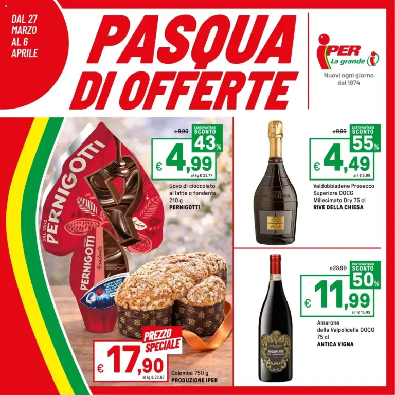 Iper volantino dal 27.03.2026 – Offerte di Pasqua da Giovedì