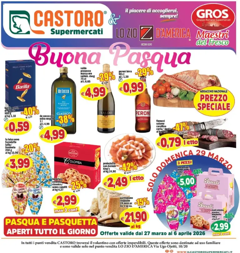 Il Castoro volantino dal 27.03.2026 – Offerte Pasquali Lo Zio d’America da Giovedì