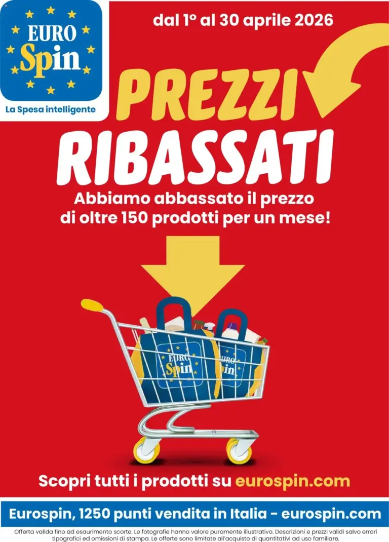 Eurospin volantino dal 01.04.2026 – Prezzi Ribassati da Mercoledì