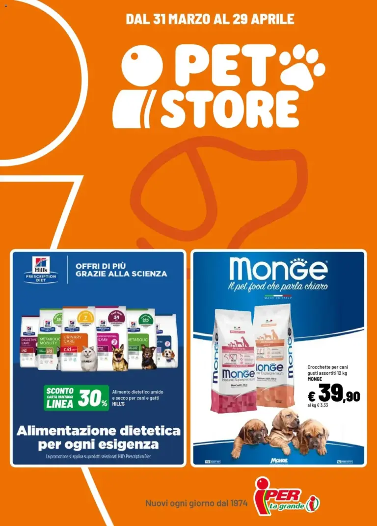 Iper volantino dal 31.03.2026 – Offerte Speciali Pet Store da Martedì