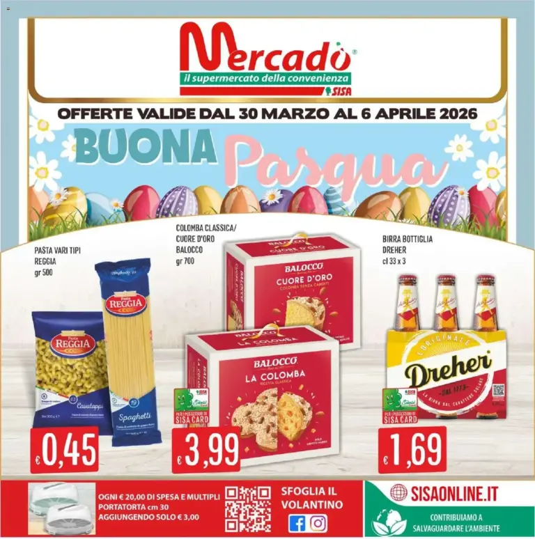 Sisa volantino dal 30.03.2026 – Offerte Mercadò da Lunedì di Pasqua
