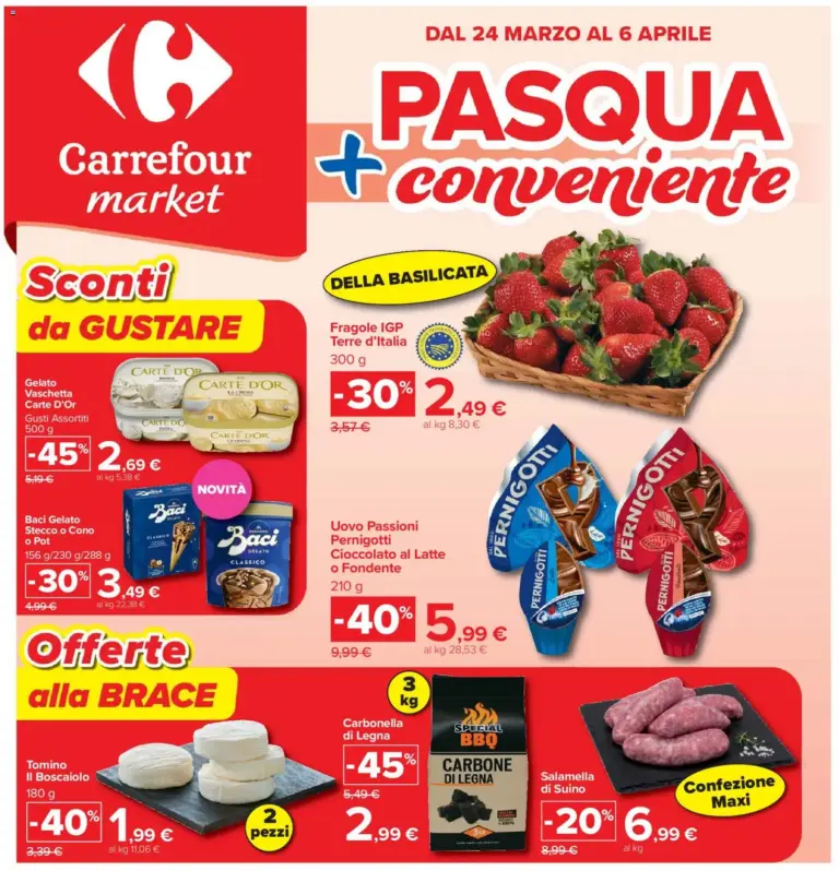 Carrefour volantino dal 24 Marzo al 6 Aprile Lombardia Pasqua Convenie