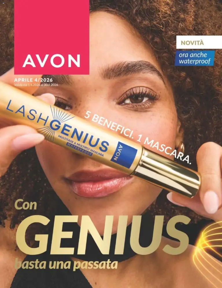 Avon catalogo dall’1 al 30 aprile 2026 Nuovo mascara Lash Genius waterproof