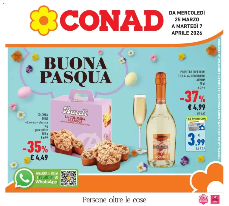 Conad volantino 25.03 al 7.04.2026 Lombardia Offerte di Pasqua