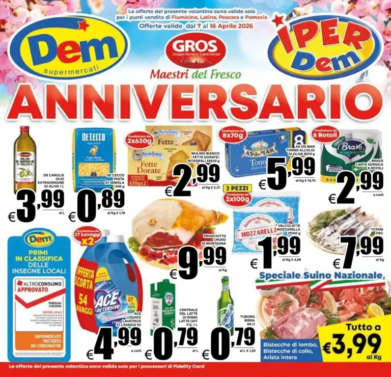 Dem volantino dal 07/04/2026 al 16/04/2026 Fiumicino, Latina, Pescara,