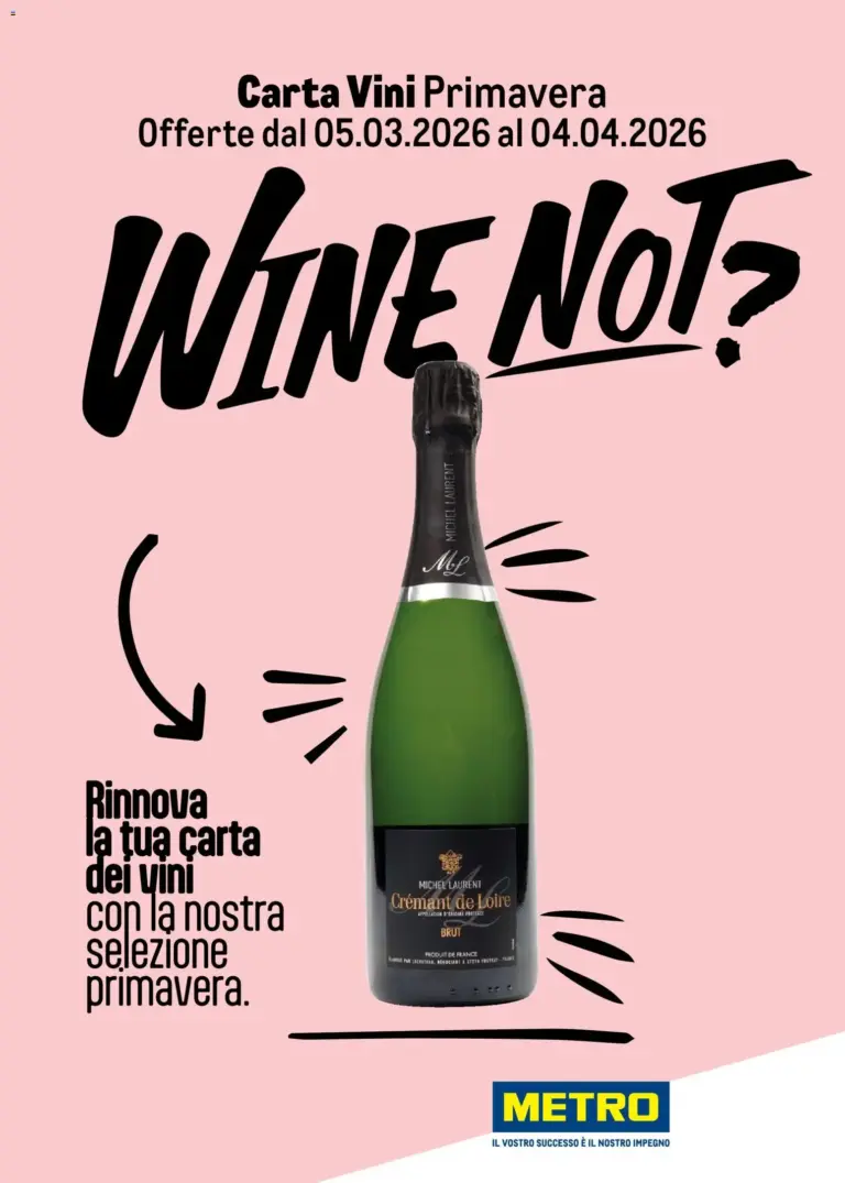 Metro volantino 05.03 al 04.04.2026 Carta Vini Primavera