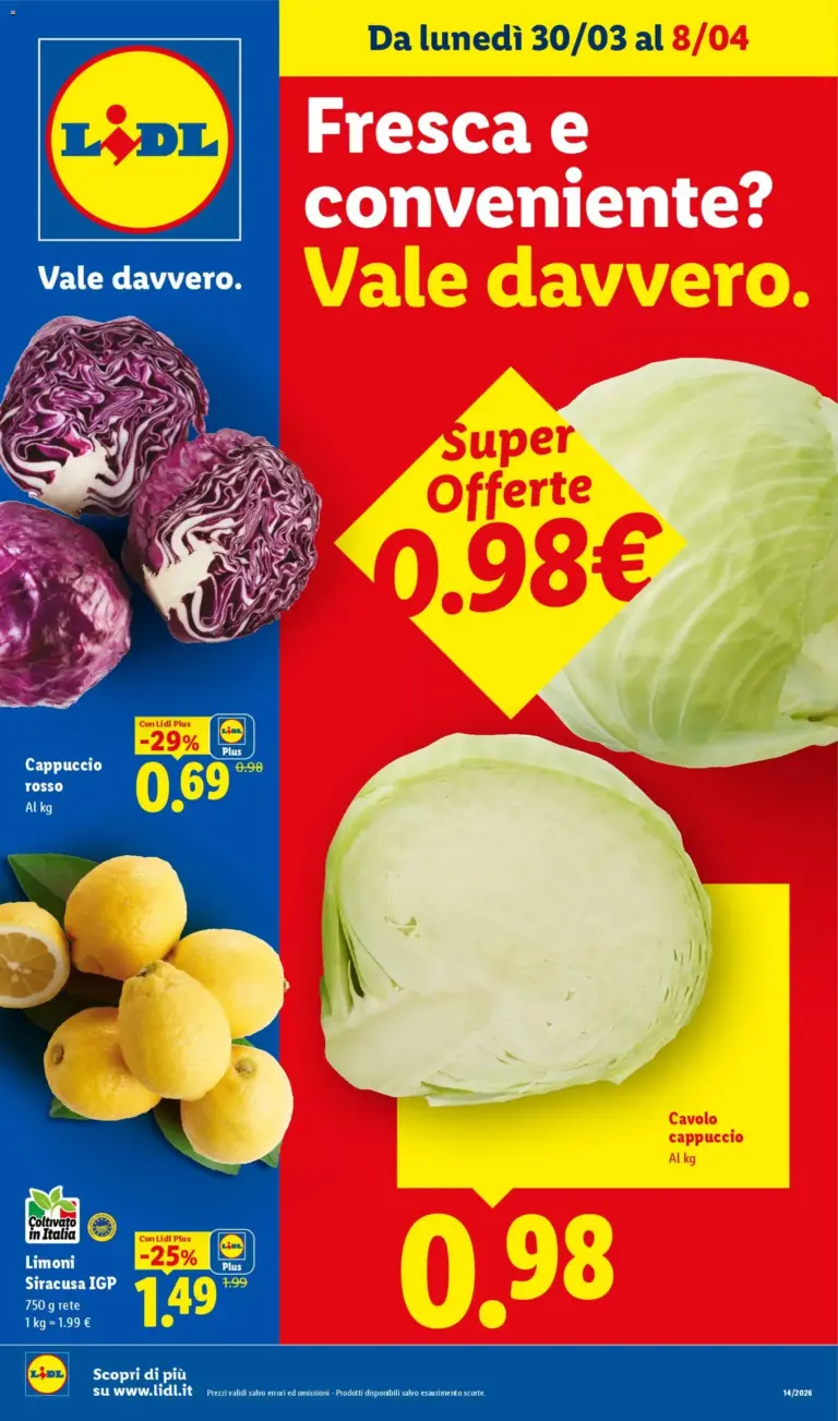 Lidl volantino 30 marzo al 8 aprile Super Offerte Freschezza