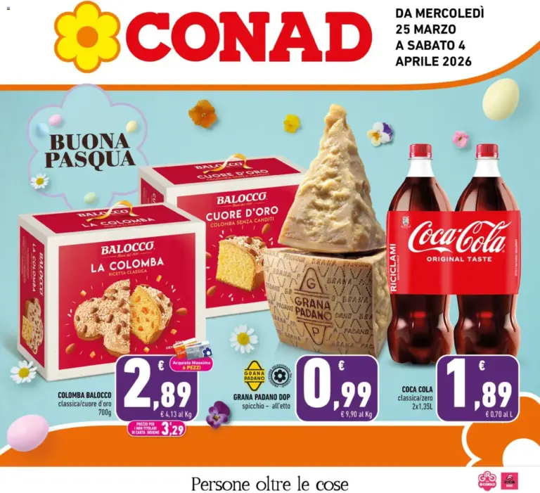 Conad volantino 25.03 al 4.04.2026 Sicilia Offerte di Buona Pasqua