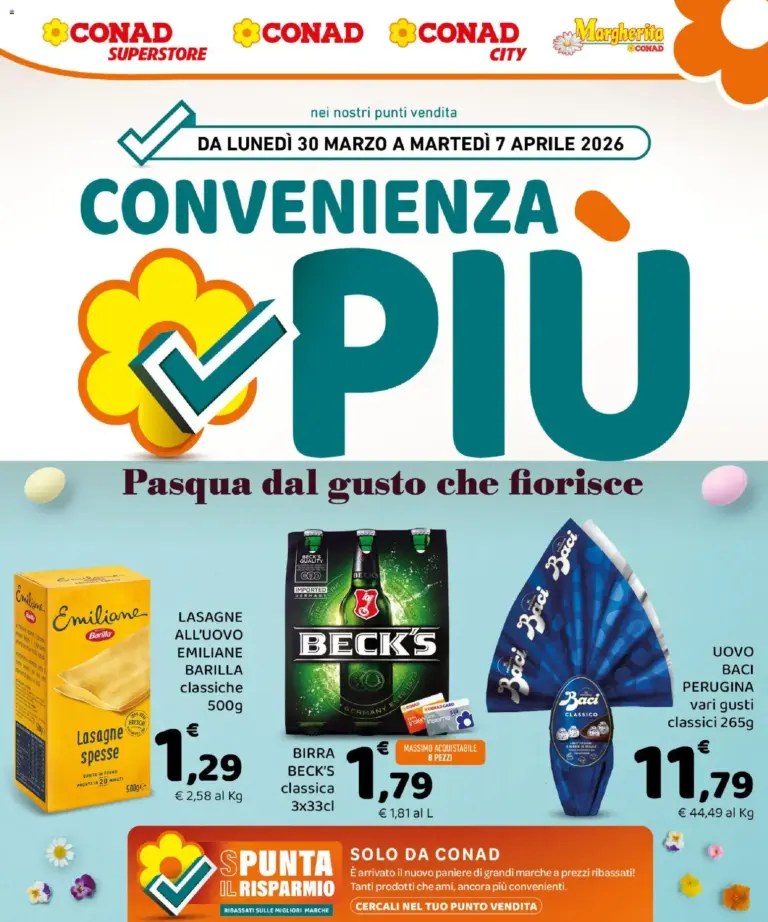 Conad volantino 30.03 al 7.04.2026 Sicilia Convenienza Più Pasqua