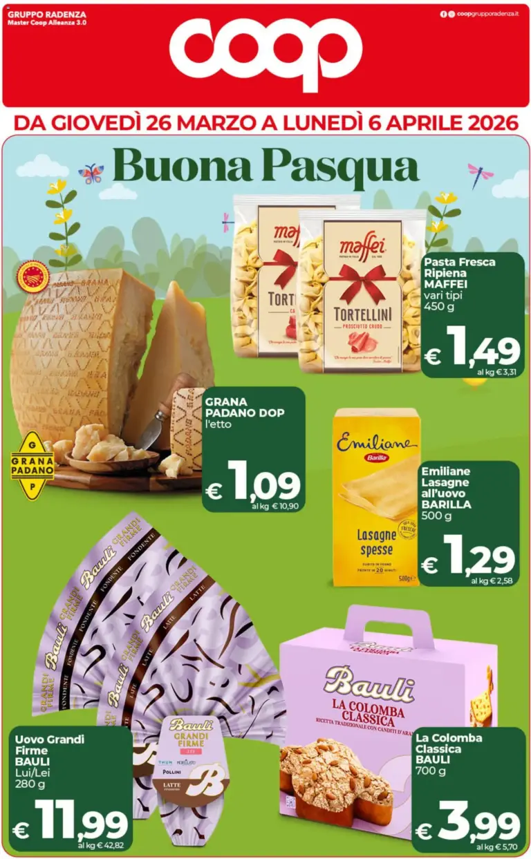 Coop volantino 26.03 al 6.04.2026 Offerte Buona Pasqua